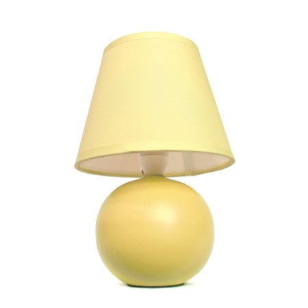 Simple Designs Mini Ceramic Globe Table Lamp, Yellow LT2008-YLW